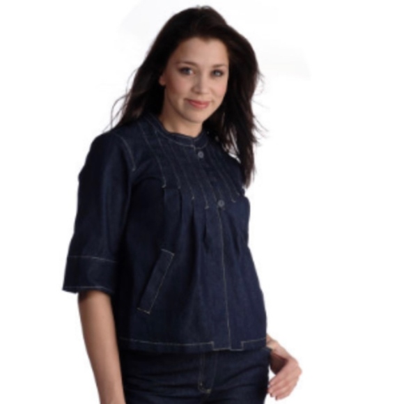 Simply Chloe Dao Black Crop Denim Jacket Half-Slv - Picture 1 of 7